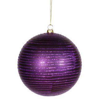 Vickerman 23942   4.75" Purple Matte Glitter Ball Christmas Tree Ornament (M115606)  