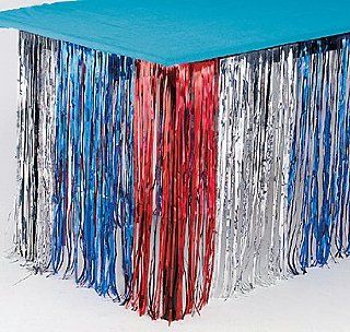 Patriotic Fringe Table Skirt   Tableware & Table Covers Health & Personal Care