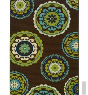 Sphinx by Oriental Weavers 748679322060 Caspian 2.25 ft. x 7.5 ft. Casual Rug   Brown and Green   Area Rugs
