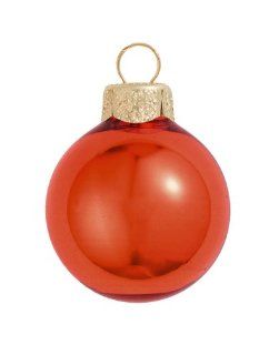 12ct Shiny Fire Orange Red Glass Ball Christmas Ornaments 2.75" (70mm)  