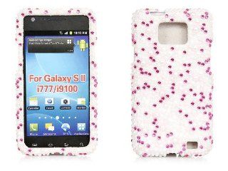 iSee Case Rhinestone Crystal Snap on Full Cover Case for AT&T Samsung SGH i777 Galaxy S2 SII i9100 (i9100 3D White Pearl Pink Crystal) Cell Phones & Accessories