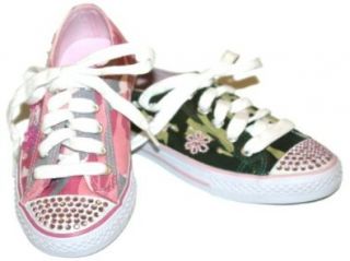 Girls Camouflage Rhinestone Sneakers Tennis Twinkle Toes Shoes (1, Pink) Shoes