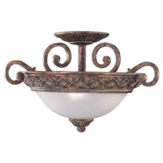 Sea Gull Lighting 75251 758 3 Light Highlands Close to Ceiling Fixture, Dusted Ivory Glass Bowl and Regal Bronze    