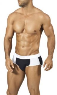 PPU UNDERWEAR Butt Buster Brief Black/White 1313 Large at  Mens Clothing store
