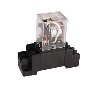 Generic DC12V 2 Way Coil Power 2NO 2NC Relay 10A JQX 13F With Socket Base   Electrical Outlet Switches  