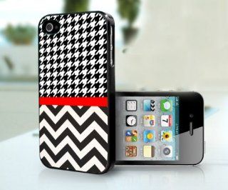 Houndstooth Chevron Pattern Design Fashion Red Stripe Iphone 5 I5 hard Case Cell Phones & Accessories