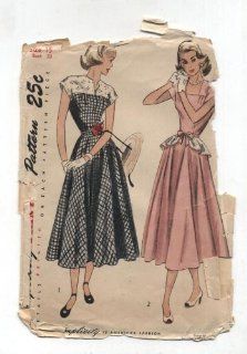 Vintage 1940s Simplicity Dress Sewing Pattern #2357 Peplum
