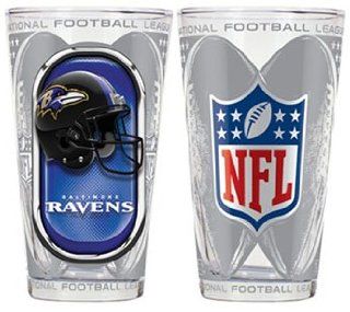 Baltimore Ravens Set of 2 Hi Def Image Beer Pint Drinking Glasses Glass  Drinkware Cups  Sports & Outdoors