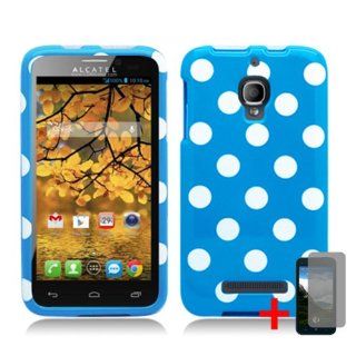 ALCATEL ONE TOUCH FIERCE PINK WHITE POLKA DOT COVER SNAP ON HARD CASE + FREE SCREEN PROTECTOR from [ACCESSORY ARENA] Cell Phones & Accessories