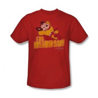 Mighty Mouse I'm Mighty Red Adult Shirt CBS785 AT Fashion T Shirts Clothing