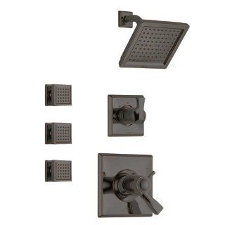 Delta Dryden Monitor 17 Series Shower System RB Venetian Bronze Dryden with Thermostatic Trim, Diverter Trim, Diverter Rough In Valve, and 3 Body Sprays Dryden Monitor 17 Series Shower System   Tub And Shower Faucets  