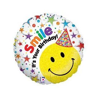 "Smile It's Your Birthday" Stars 18" Balloon Mylar Health & Personal Care