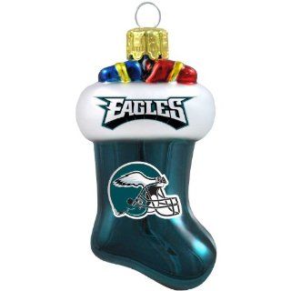 NFL Philadelphia Eagles Blown Glass Stocking Ornament  Sports Fan Hanging Ornaments  Sports & Outdoors