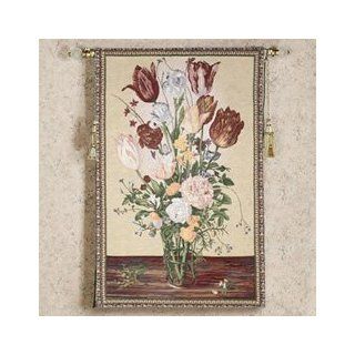 Floral Crystal Vase Wall Hanging Tapestry  