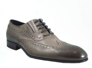 Doucals Men's 2074 Dressy Wingtip Lace Up Italian Shoes Taupe Shoes