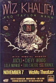 Wiz Kalifa and Taylor Gang ~ Original 2050 Tour Poster ~ WaMu Theatrer Seattle  Prints  