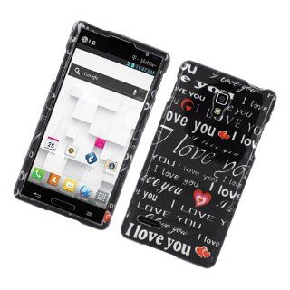 Eagle Cell PILGP769G2D107 Stylish Hard Snap On Protective Case for LG Optimus L9/Optimus 4G P769   Retail Packaging   Love You/Black Cell Phones & Accessories