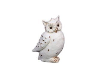 Urban Trends 46603 Decorative Ceramic Owl White Antique Finish  