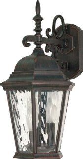 Nuvo 60/792 Arm Down Wall Lantern with Clear Water Glass, Old Penny Bronze   Wall Porch Lights  