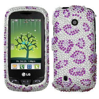 MyBat Diamante Protector Cover for LG VN270 (Cosmos Touch)   Retail Packaging   Leopard Skin/Purple Cell Phones & Accessories