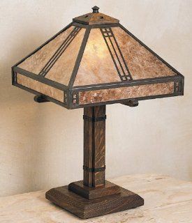 Arroyo Craftsman PTL 12 RC Raw Copper Prairie Craftsman / Mission Table Lamp from the Prairie Collection PTL 12    