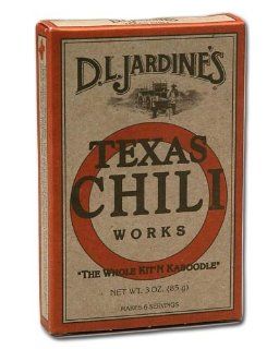 D.L. Jardines Jardines Texas Chili Works 3.0 OZ (Pack of 3)  Packaged Chili Soups  Grocery & Gourmet Food