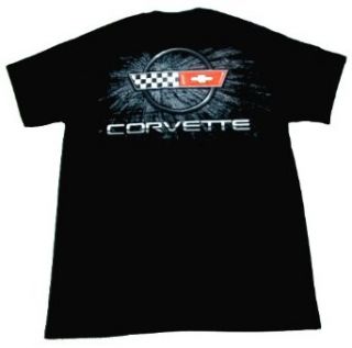 C4 Corvette Splatter Flag GM Adult T Shirt Clothing