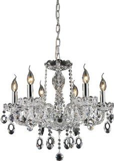 Elk 80032/6 20 by 23 Inch Balmoral 6 Light Chandelier with Crystal Clear Glass Shade, Polished Chrome Finish    