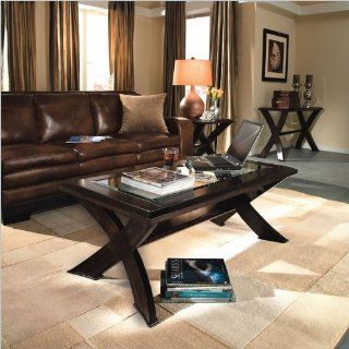 Magnussen Roxboro Wood Coffee Table and End Table Set with Glass Inserts  
