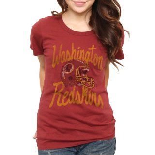 NFL Junk Food Washington Redskins Women's Kick Off Premium T Shirt   Burgundy  Sports Fan T Shirts  Sports & Outdoors