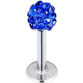 16 Gauge Blue Ferido Ball Labret Monroe Tragus MADE WITH SWAROVSKI ELEMENTS Body Piercing Screws Jewelry