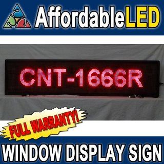Programmable Scrolling LED Sign   Indoor Display   16 inch (H) x 66 inch (w) (RED)  Business And Store Signs 
