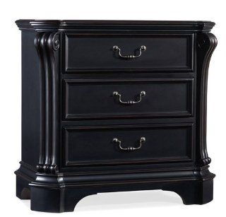 Hooker Furniture Telluride Three Drawer Nightstand in Black Paint  