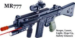 Airsoft M16 Assault Rifle MR777 Laser Light Scope Gun  Sports & Outdoors