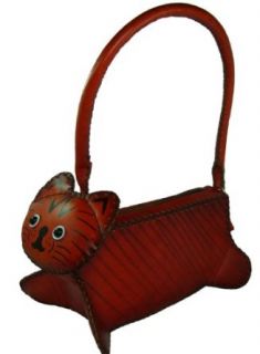 A Lovely Kitty Shape, Real Leather Handbag, Unique design and Well Hand Made . Clothing