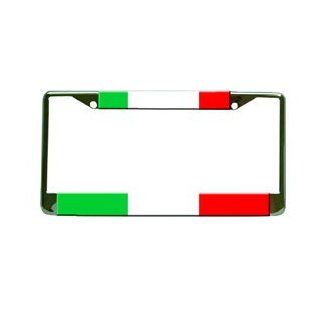 Italian Flag Chrome License Plate Frame Automotive