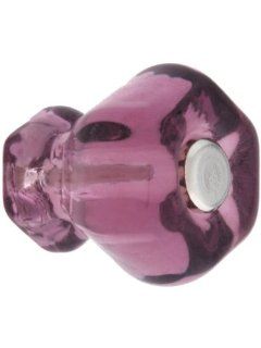 Small Hexagonal Purple Glass Cabinet Knob With Nickel Bolt. Drawer Knobs.   Cabinet And Furniture Knobs  