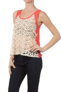 G2 Chic Women's Sheer Floral Lace Tank Tank Top And Cami Shirts
