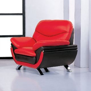 Jonus Leather Club Chair   Red/Black   Club Chairs