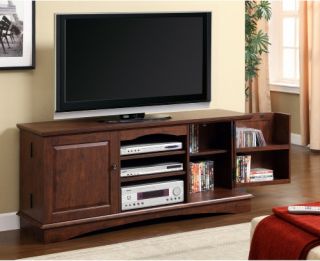 Walker Edison 60 in. Media Storage Wood TV Console   Traditional Brown   TV Stands