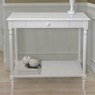 Convenience Concepts French Country Hall Table with Drawer and Shelf   White   Console Tables