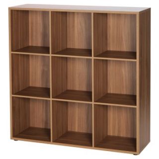 didit click furniture 9 Cubby Open Cabinet   41W in.   Italian Walnut   Bookcases