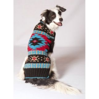 Chilly Dog Navajo Shawl Collar Dog Sweater   Brown / Turquoise   Dog Sweaters and Shirts
