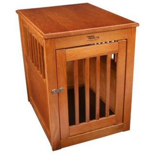 Dynamic Accents Burnished Oak End Table Crate   Dog Houses