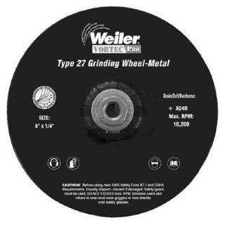 Weiler   Vortec Pro Type 27 Grinding Wheels Gw 6X1/4X5/8 11 A24R T27 804 56279   gw 6x1/4x5/8 11 a24r t27   Industrial Abrasive Products  