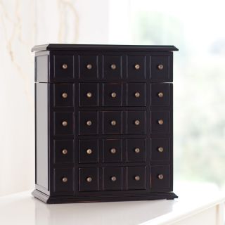 Josie Apothecary Black Wooden Jewelry Box   13.5W x 15.5H in.   Womens Jewelry Boxes