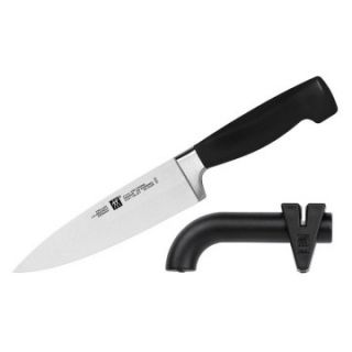 Zwilling J.A. Henckels Four Star 6 in. Chef's Knife with Handheld Sharpener   Knives & Cutlery