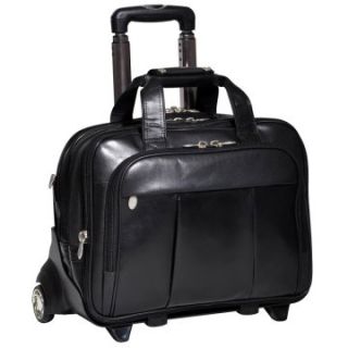 McKlein USA Damen Leather Detachable Wheeled Laptop Case   Black   Briefcases & Attaches