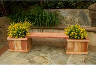 83 in. Redwood Planter Bench Kit   Planters