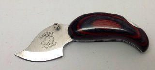 Made in Alaska Dymondwood Ulu Pocket Knife Folding Dark Cherry and Charcoal 